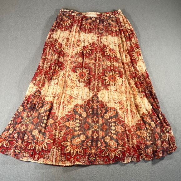 Anthropologie Akemi+Kin Red Laurel Canyon Pleated Maxi Skirt Boho chic XS - Picture 10 of 10